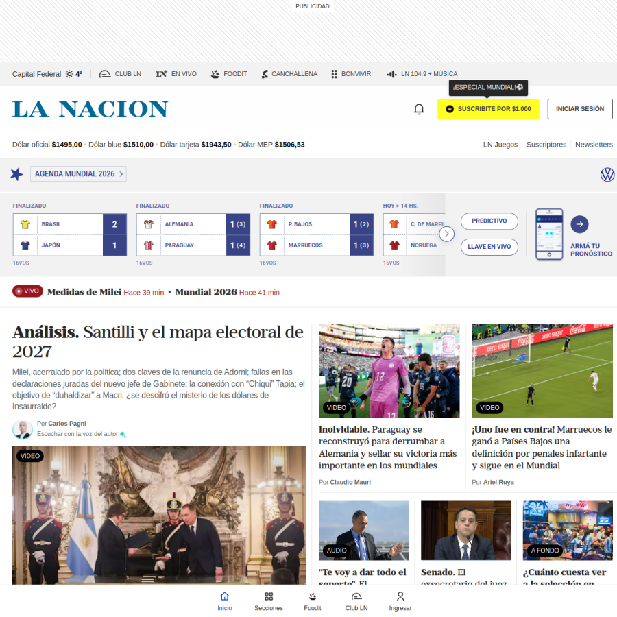 lanacion.com.ar homepage screenshot
