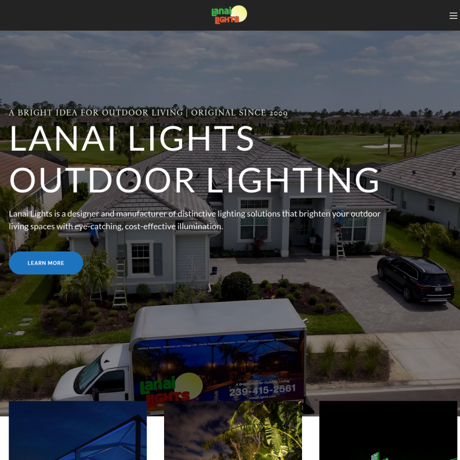 lanailights.com homepage screenshot