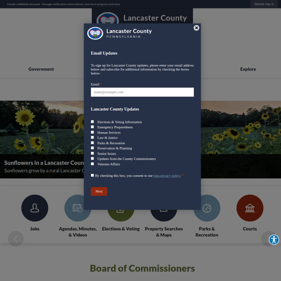 lancastercountypa.gov homepage screenshot