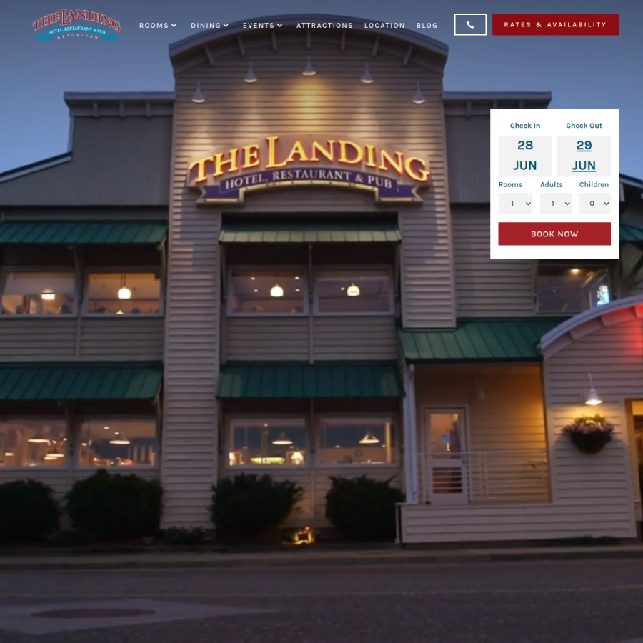 landinghotel.com homepage screenshot
