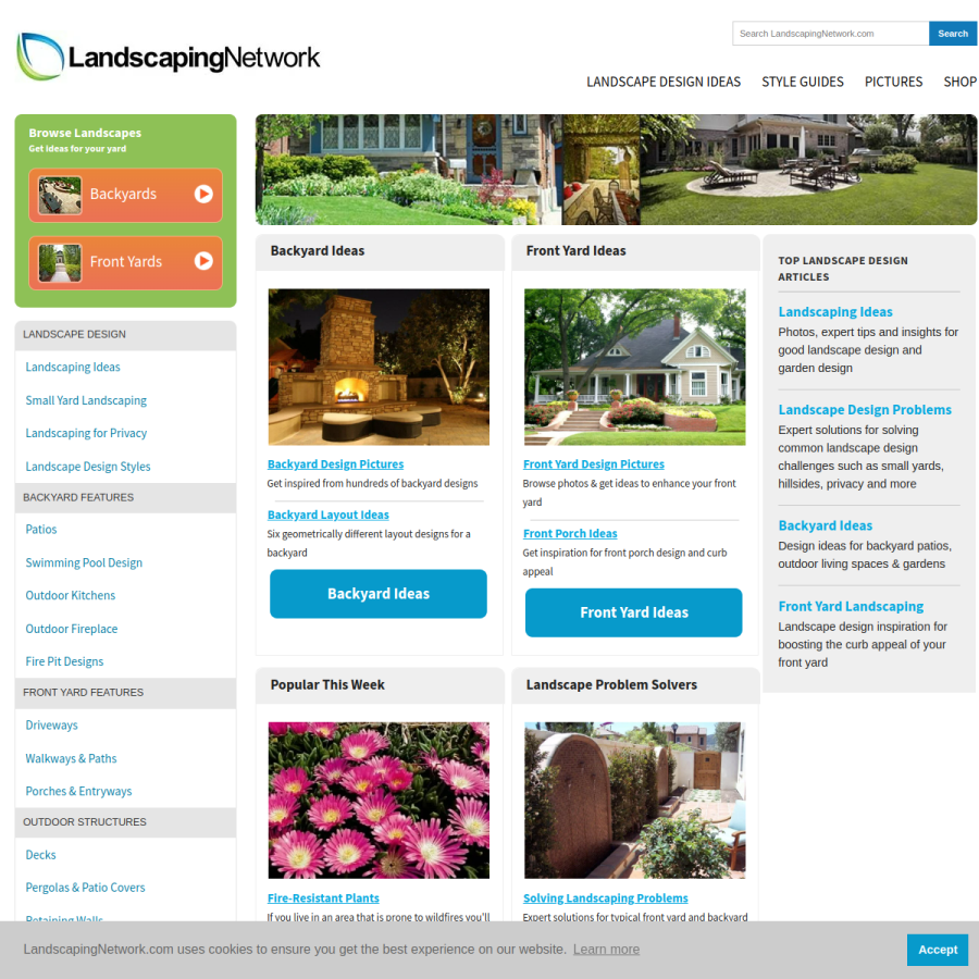 landscapingnetwork.com homepage screenshot