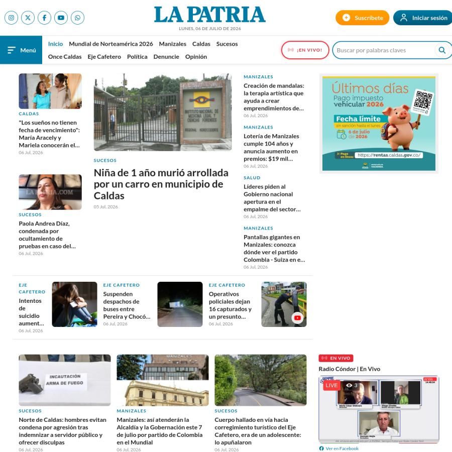 lapatria.com homepage screenshot