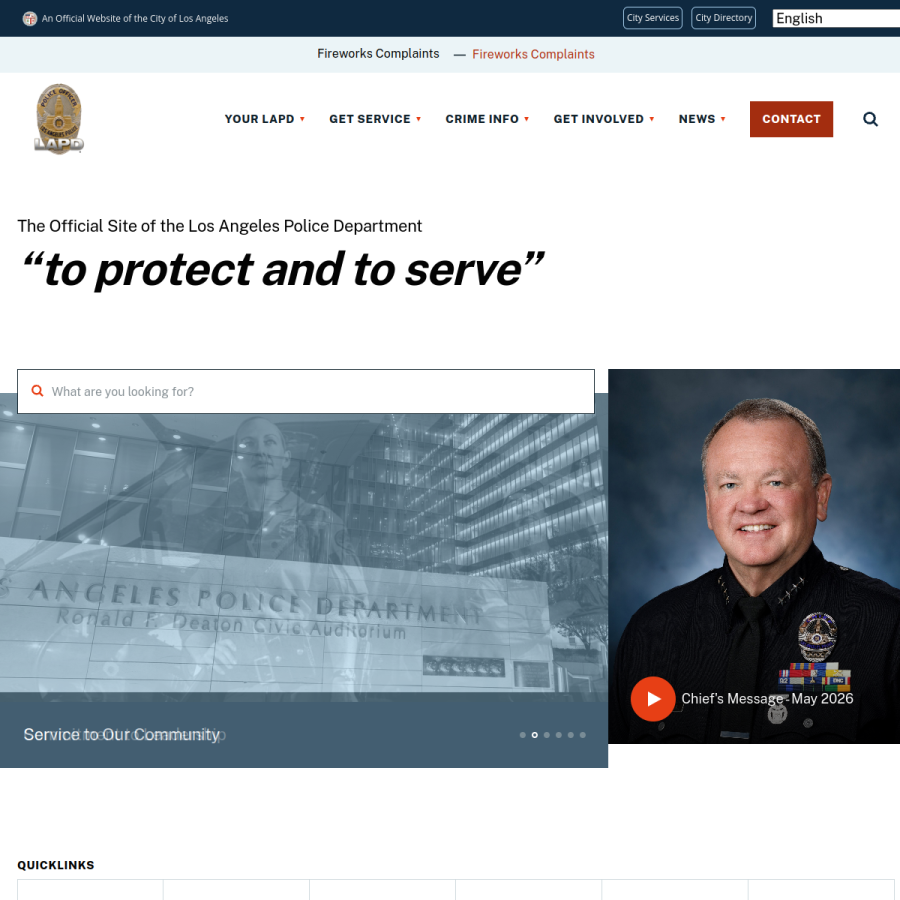 lapdonline.org homepage screenshot