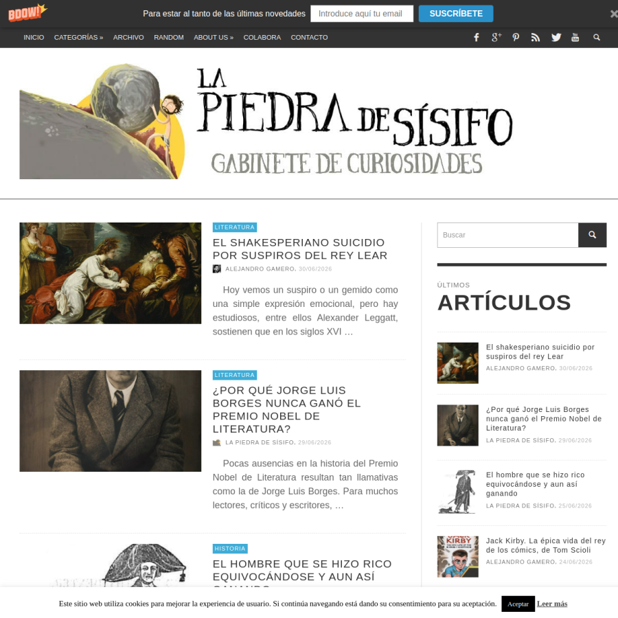lapiedradesisifo.com homepage screenshot