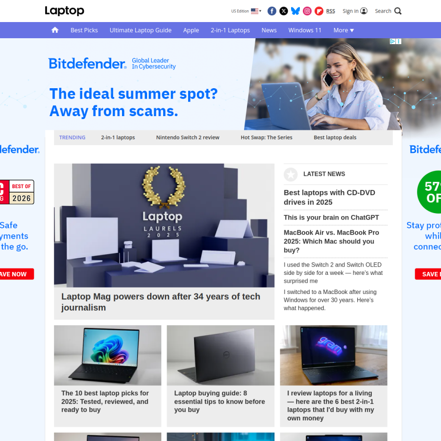 laptopmag.com homepage screenshot