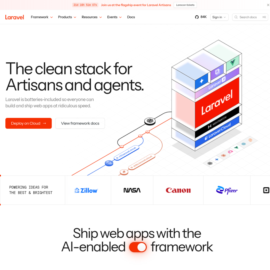 laravel.com homepage screenshot