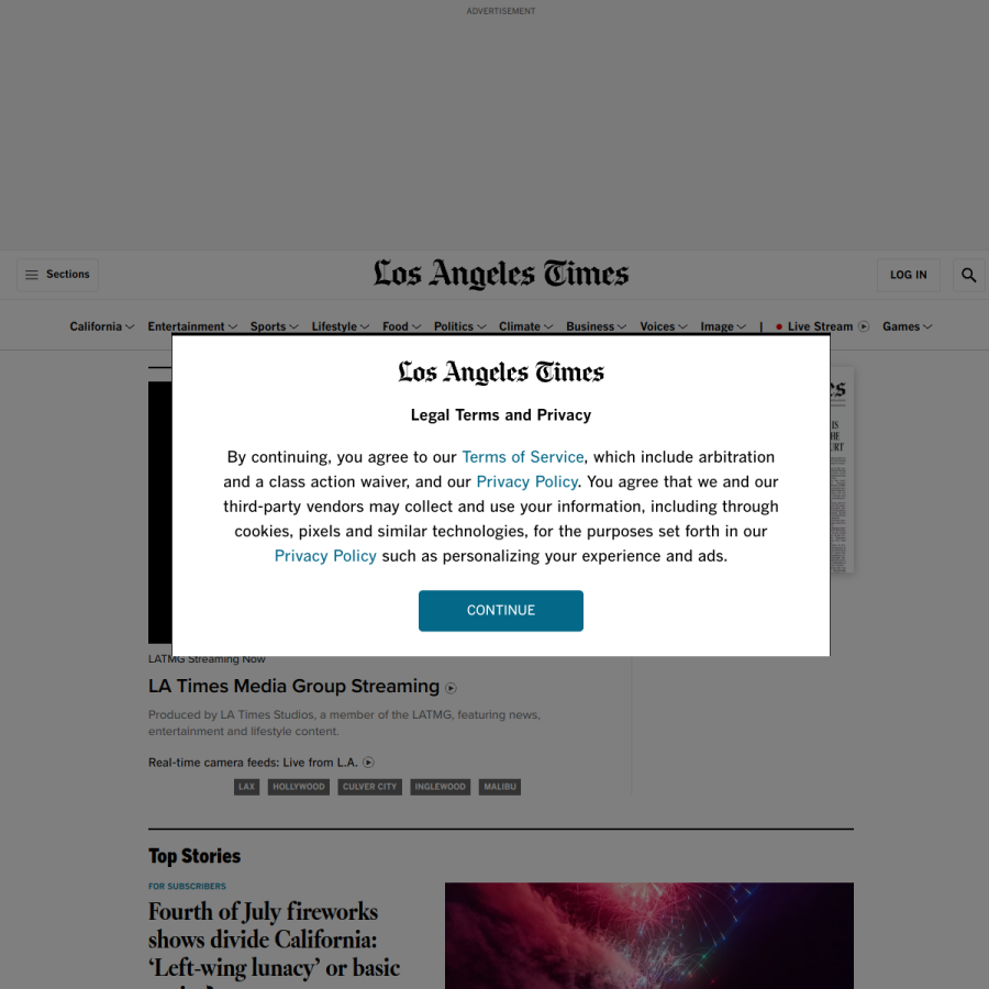 latimes.com homepage screenshot
