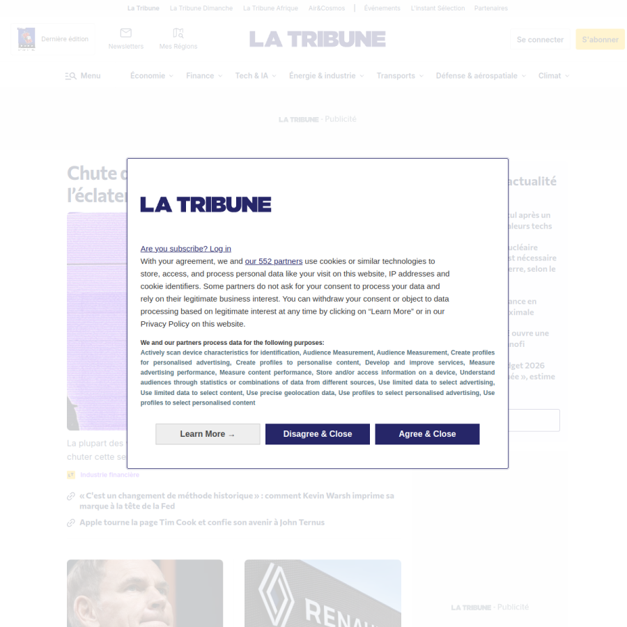 latribune.fr homepage screenshot
