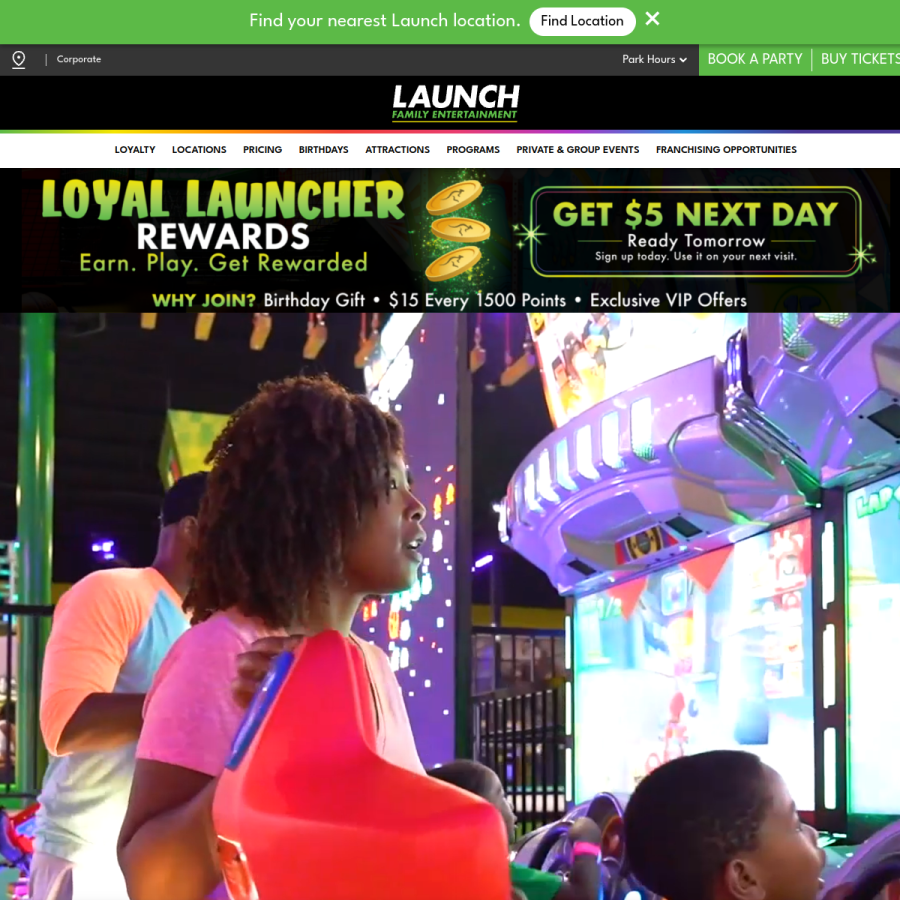launchfamilyentertainment.com homepage screenshot