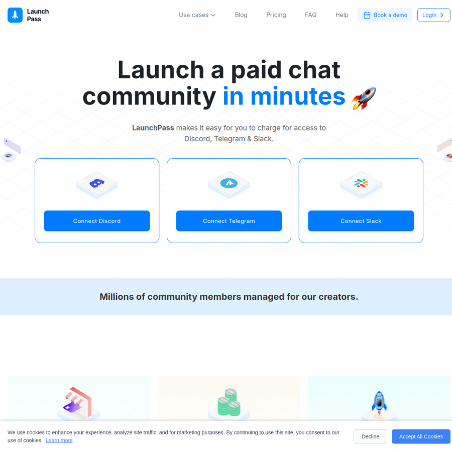 launchpass.com homepage screenshot