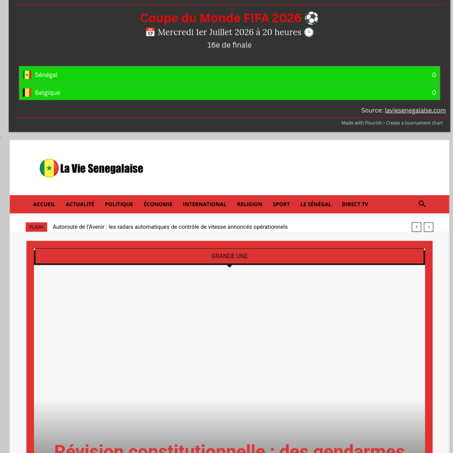 laviesenegalaise.com homepage screenshot