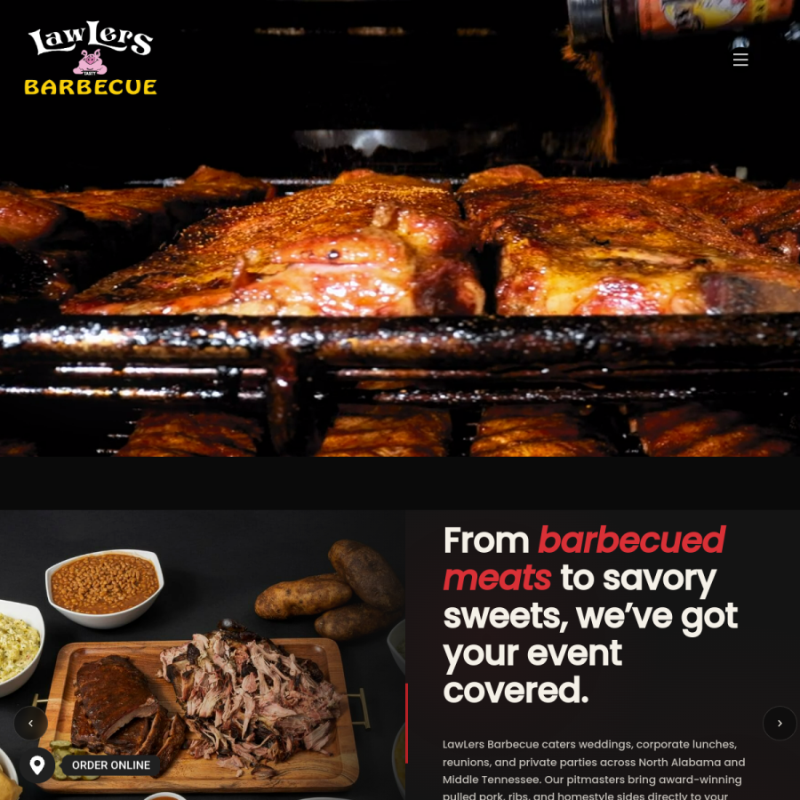 lawlersbarbecue.com homepage screenshot