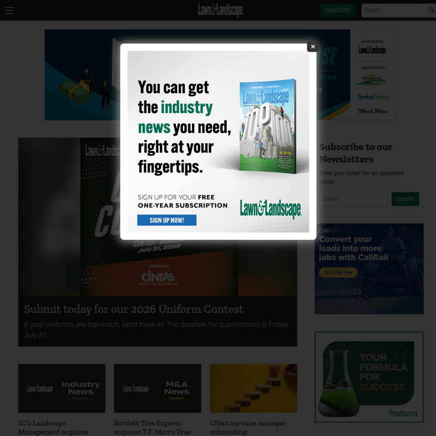 lawnandlandscape.com homepage screenshot