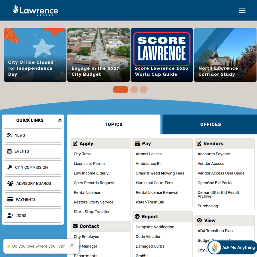 lawrenceks.org homepage screenshot