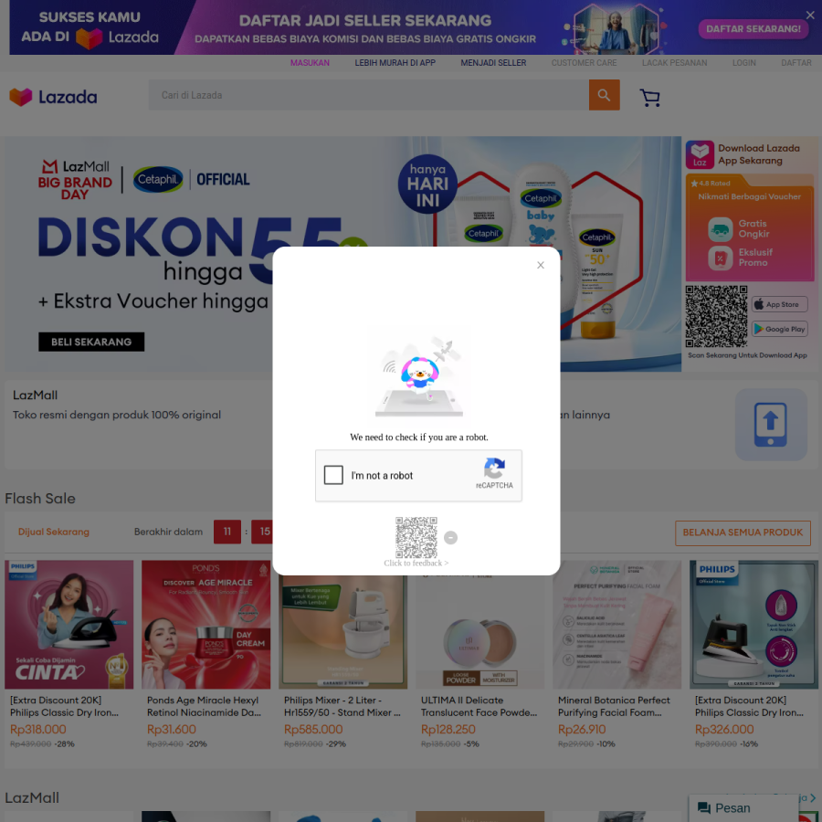 lazada.co.id homepage screenshot