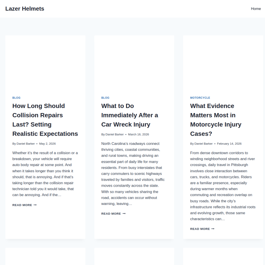 lazerhelmets.net homepage screenshot