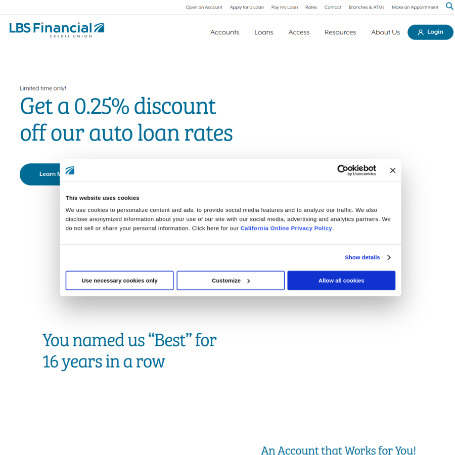 lbsfcu.org homepage screenshot
