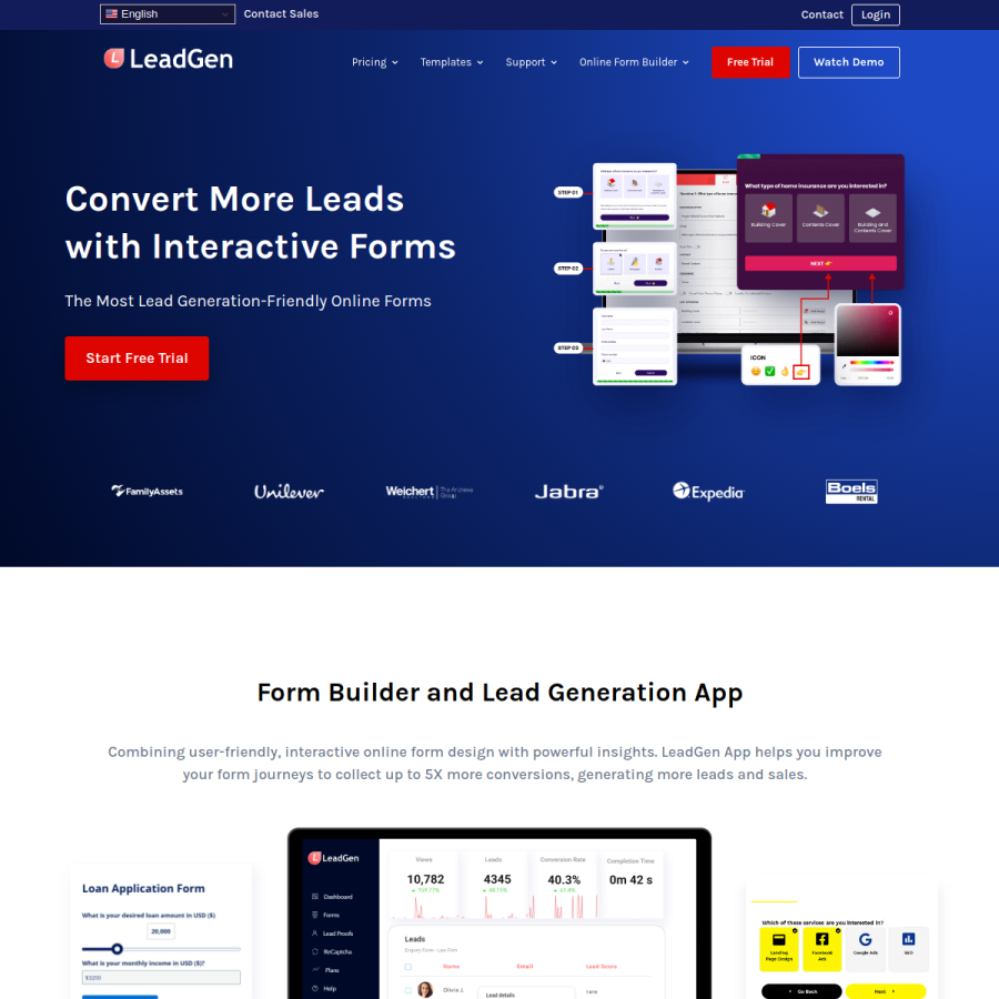 leadgenapp.io homepage screenshot