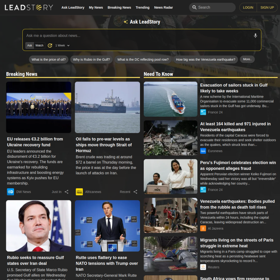 leadstory.com homepage screenshot