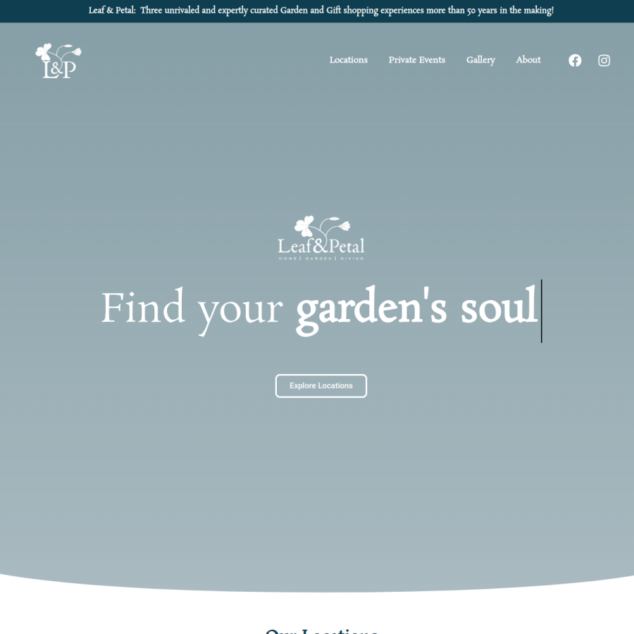 leafnpetal.com homepage screenshot