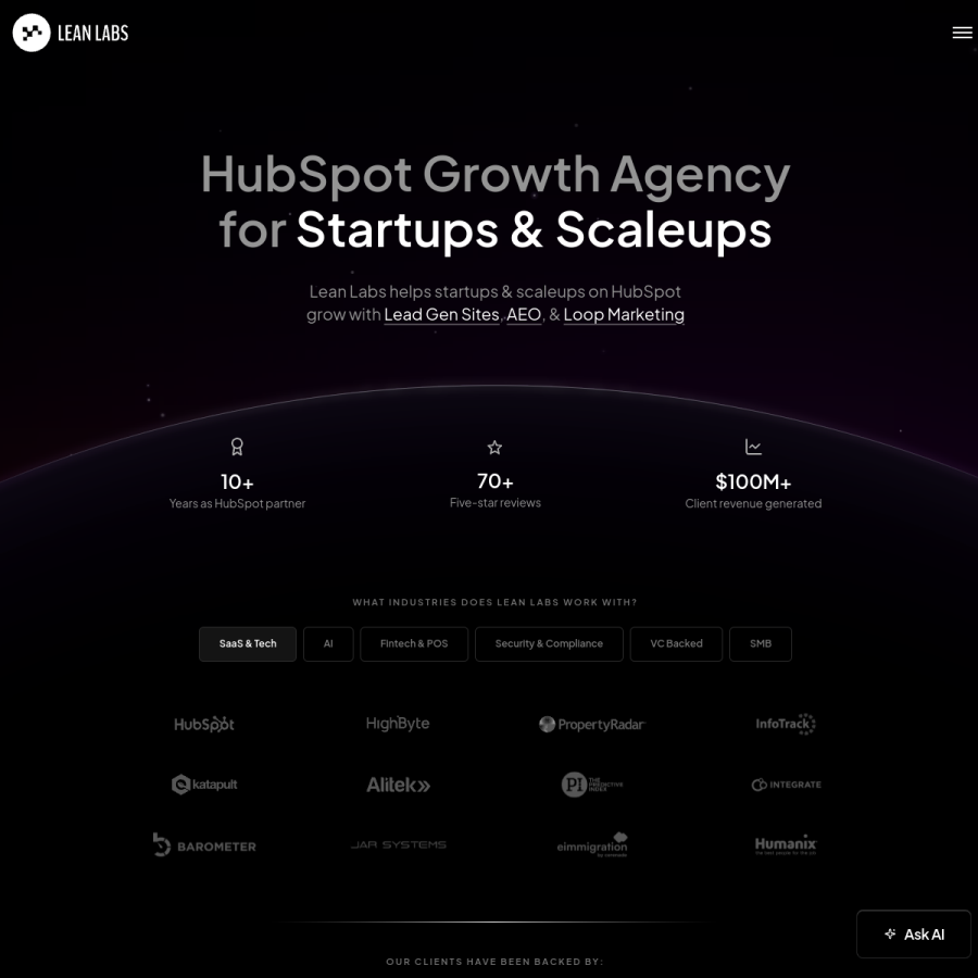 leanlabs.com homepage screenshot