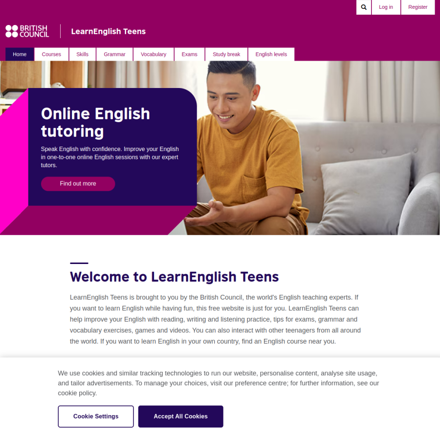learnenglishteens.britishcouncil.org homepage screenshot