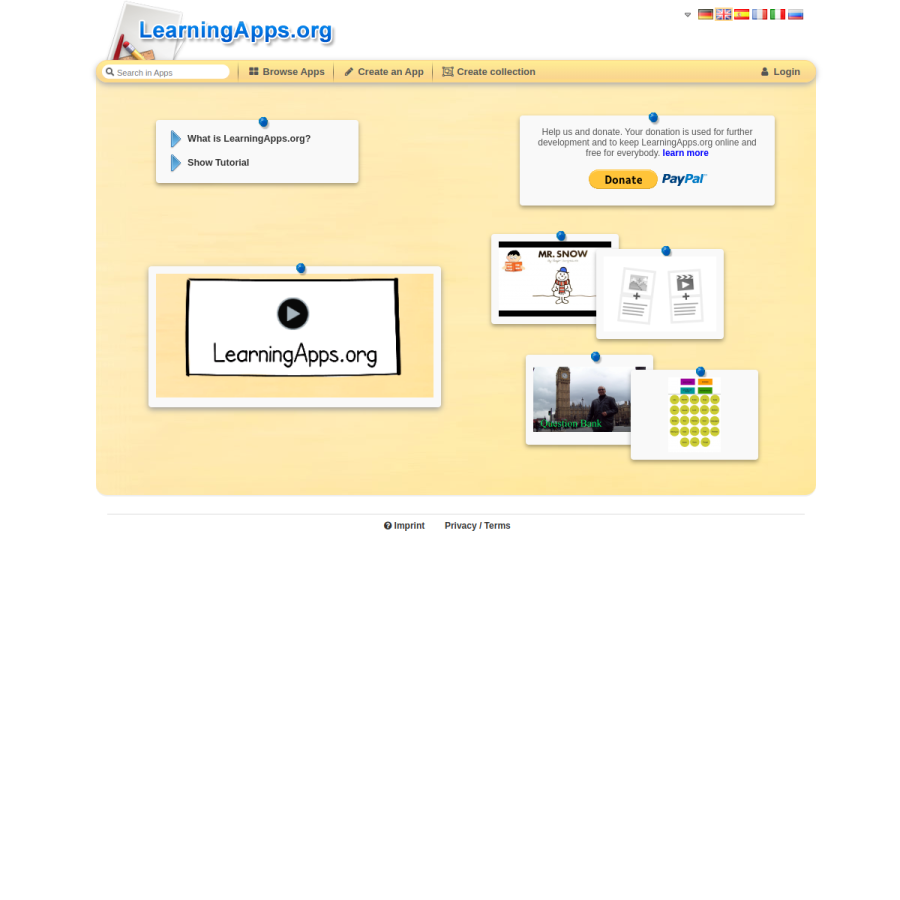 learningapps.org homepage screenshot