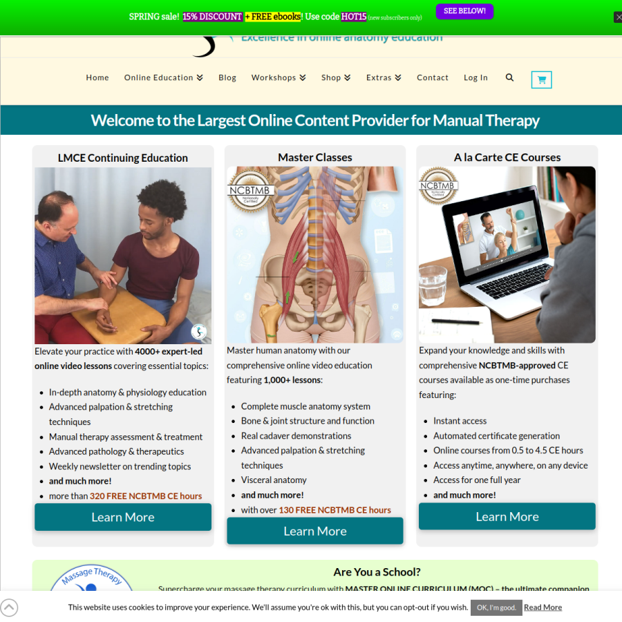 learnmuscles.com homepage screenshot