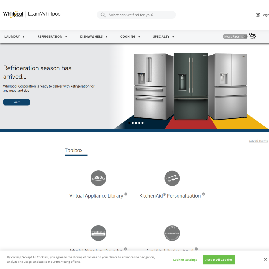 learnwhirlpool.com homepage screenshot