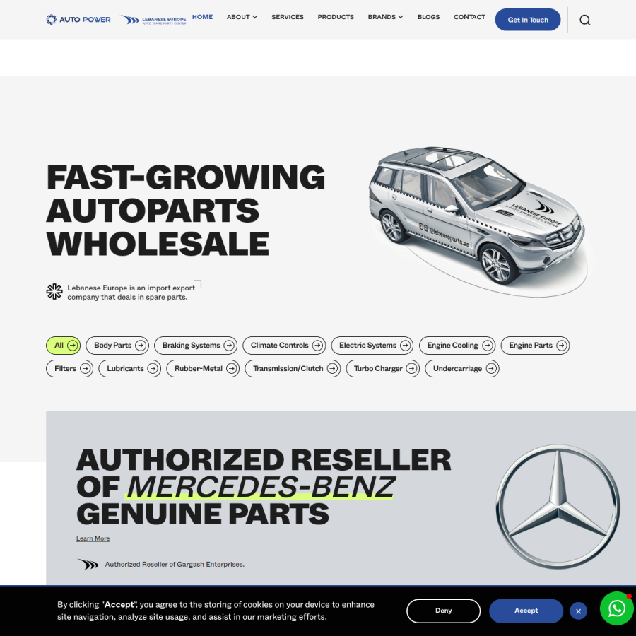 lebeuro-parts.com homepage screenshot
