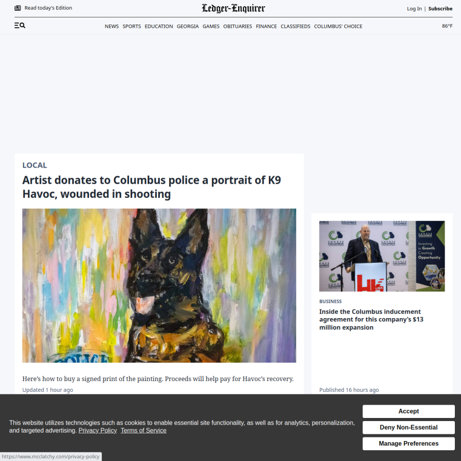ledger-enquirer.com homepage screenshot