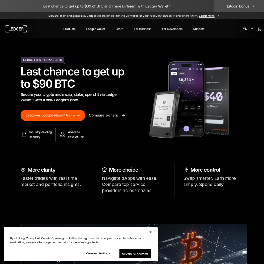 ledger.com homepage screenshot