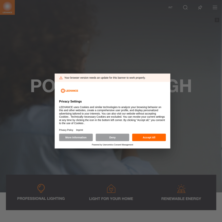 ledvance.com homepage screenshot