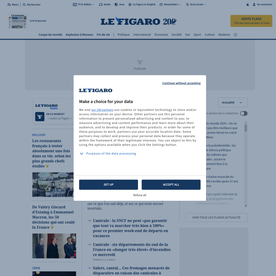 lefigaro.fr homepage screenshot