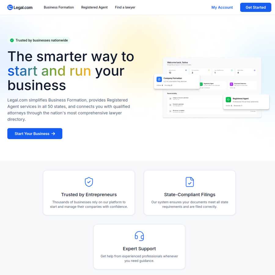 legal.com homepage screenshot