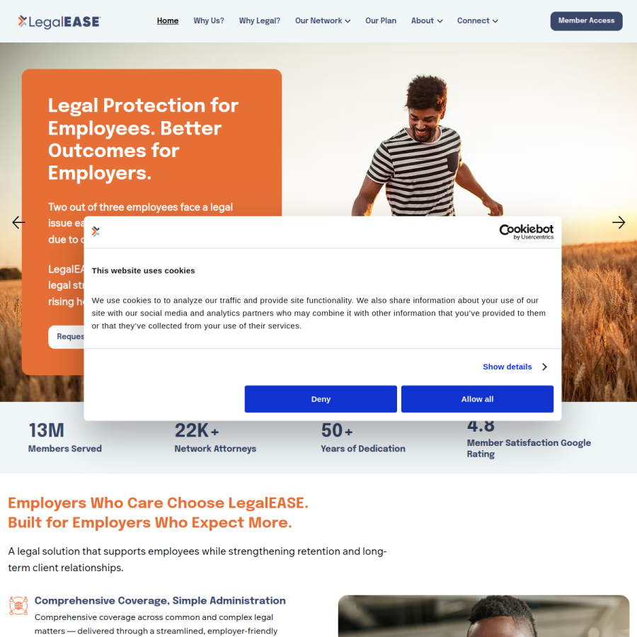 legaleaseplan.com homepage screenshot