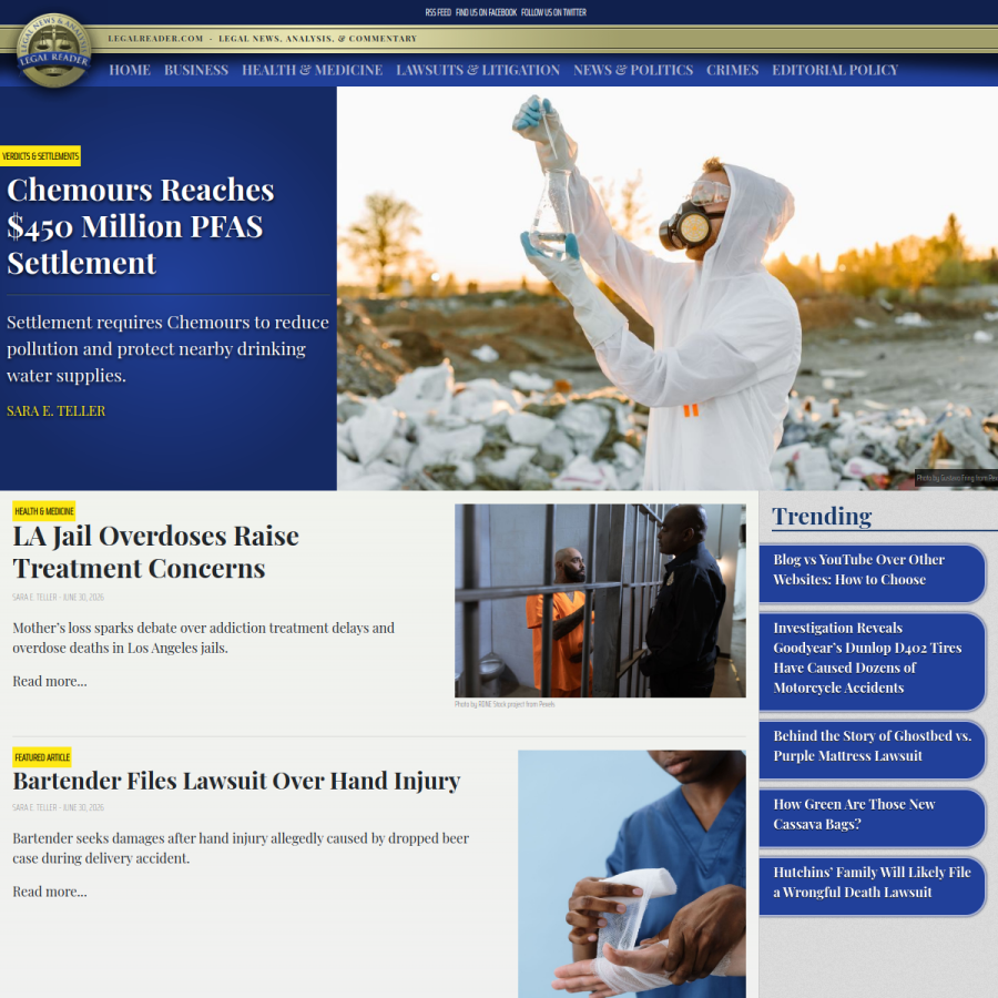 legalreader.com homepage screenshot
