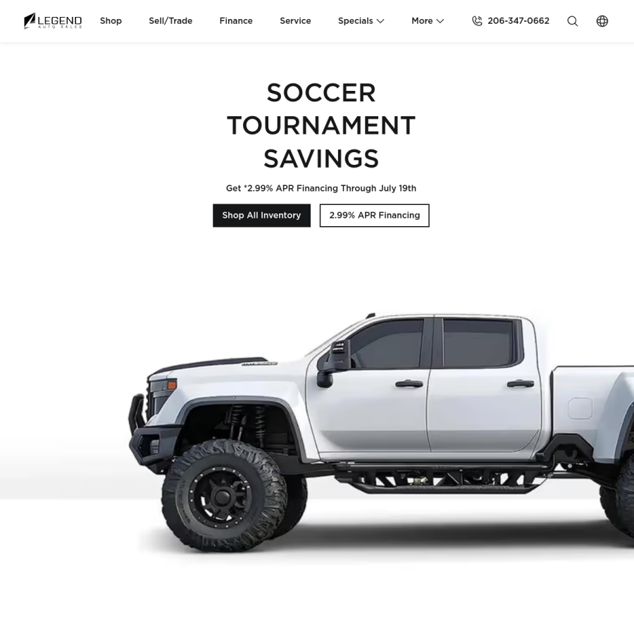 legendautosales.com homepage screenshot