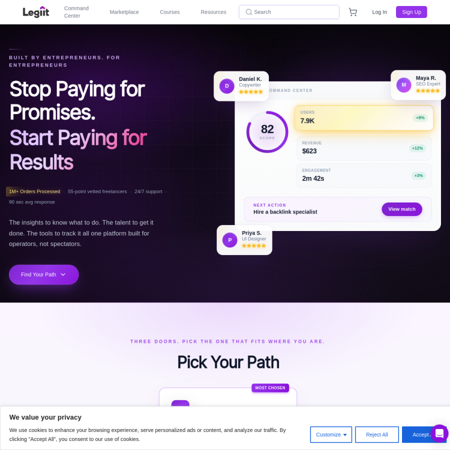 legiit.com homepage screenshot