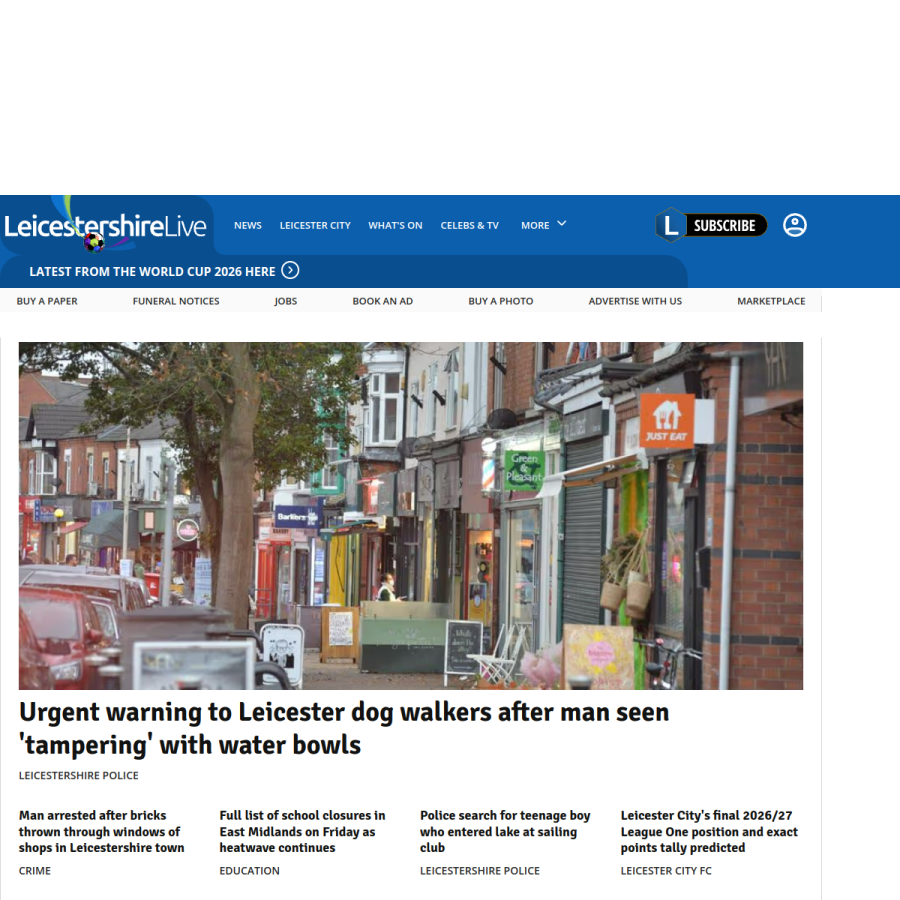 leicestermercury.co.uk homepage screenshot