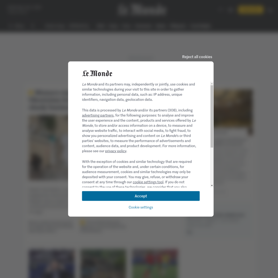 lemonde.fr homepage screenshot