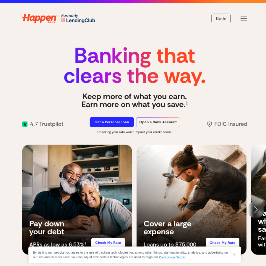 lendingclub.com homepage screenshot