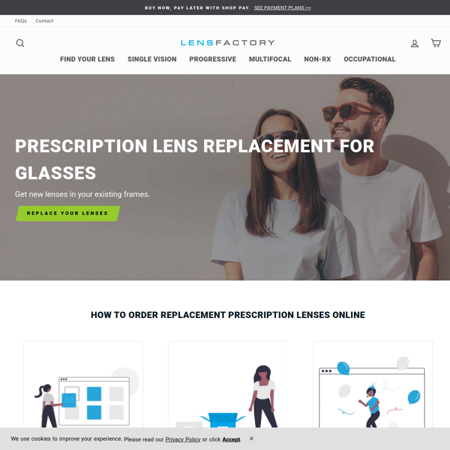 lensfactory.com homepage screenshot