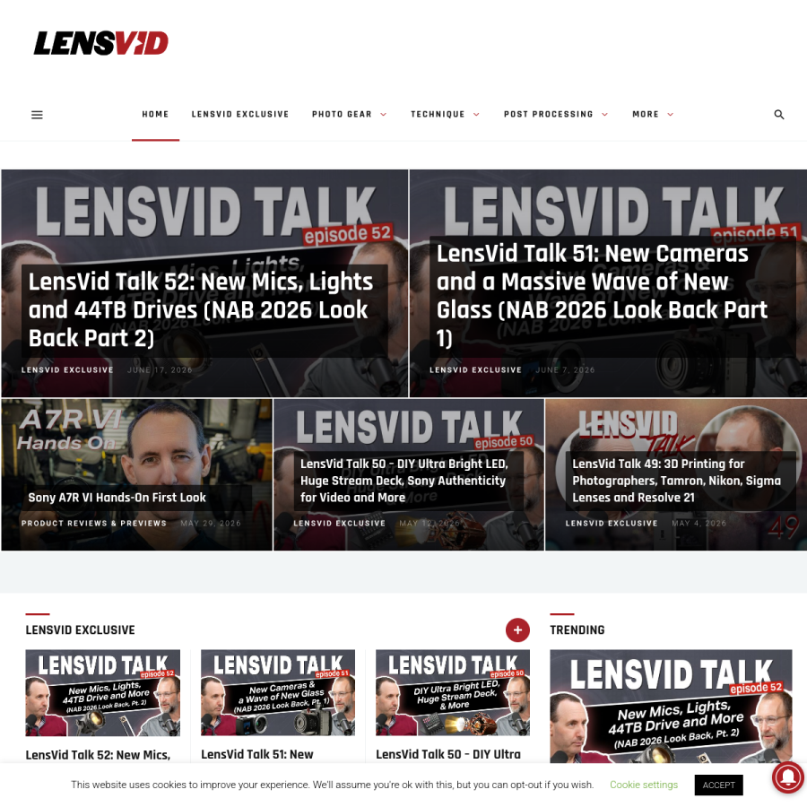 lensvid.com homepage screenshot