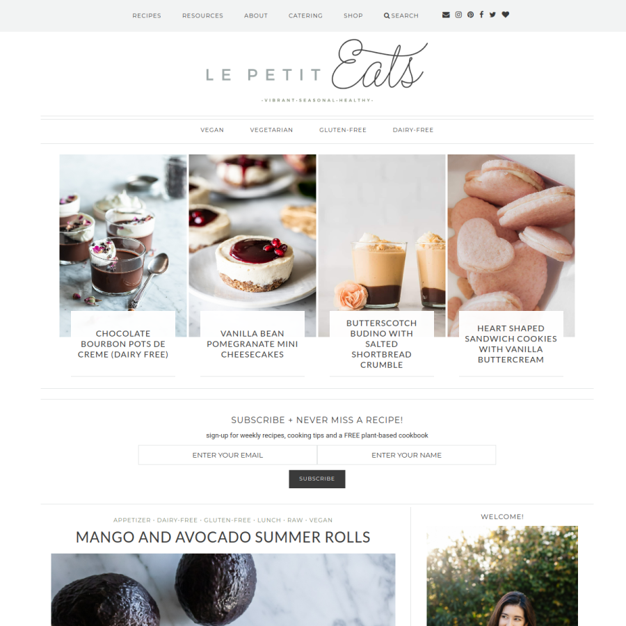 lepetiteats.com homepage screenshot