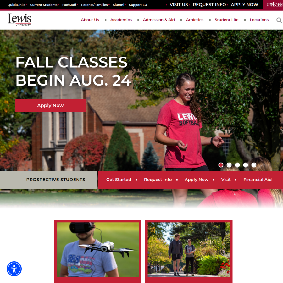 lewisu.edu homepage screenshot