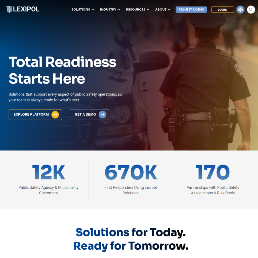 lexipol.com homepage screenshot