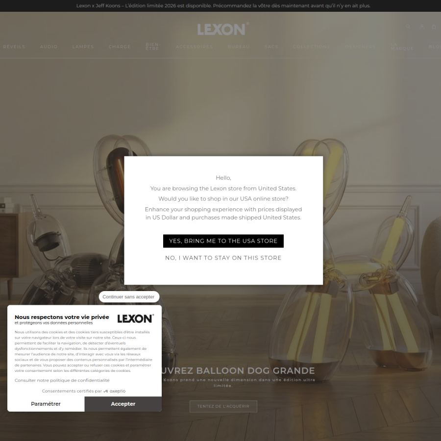 lexon-design.com homepage screenshot