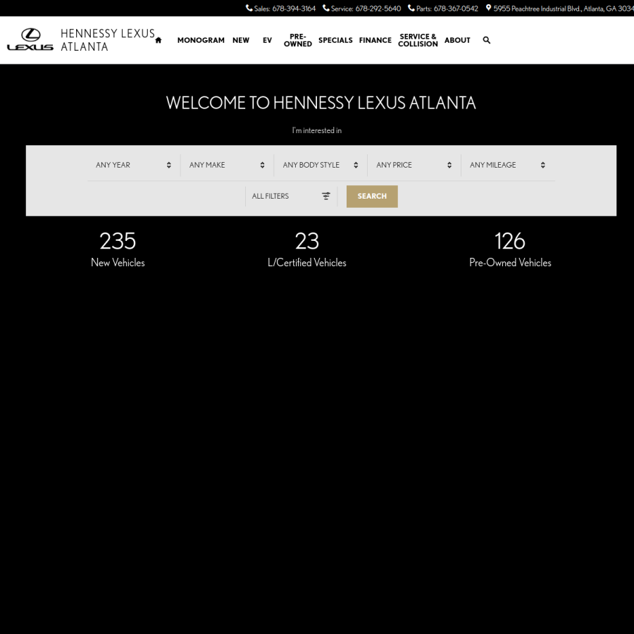 lexusatlanta.com homepage screenshot