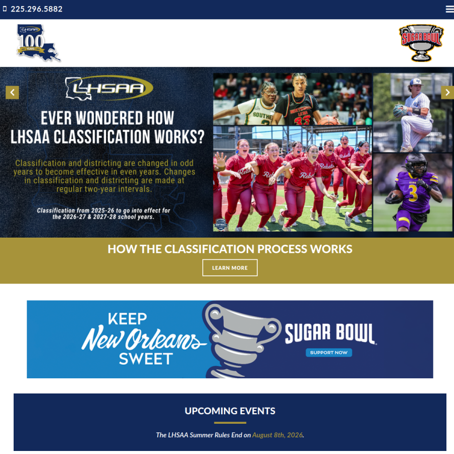 lhsaa.org homepage screenshot